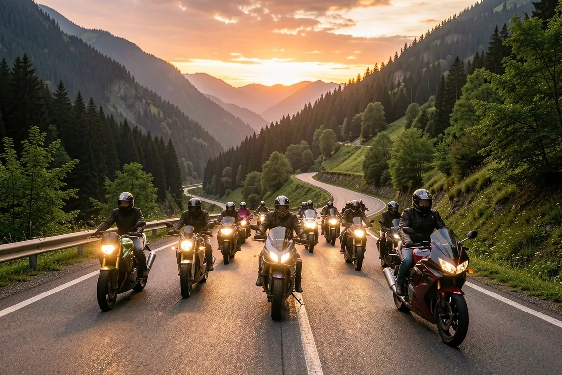 Közös motoros túra a hegyekben