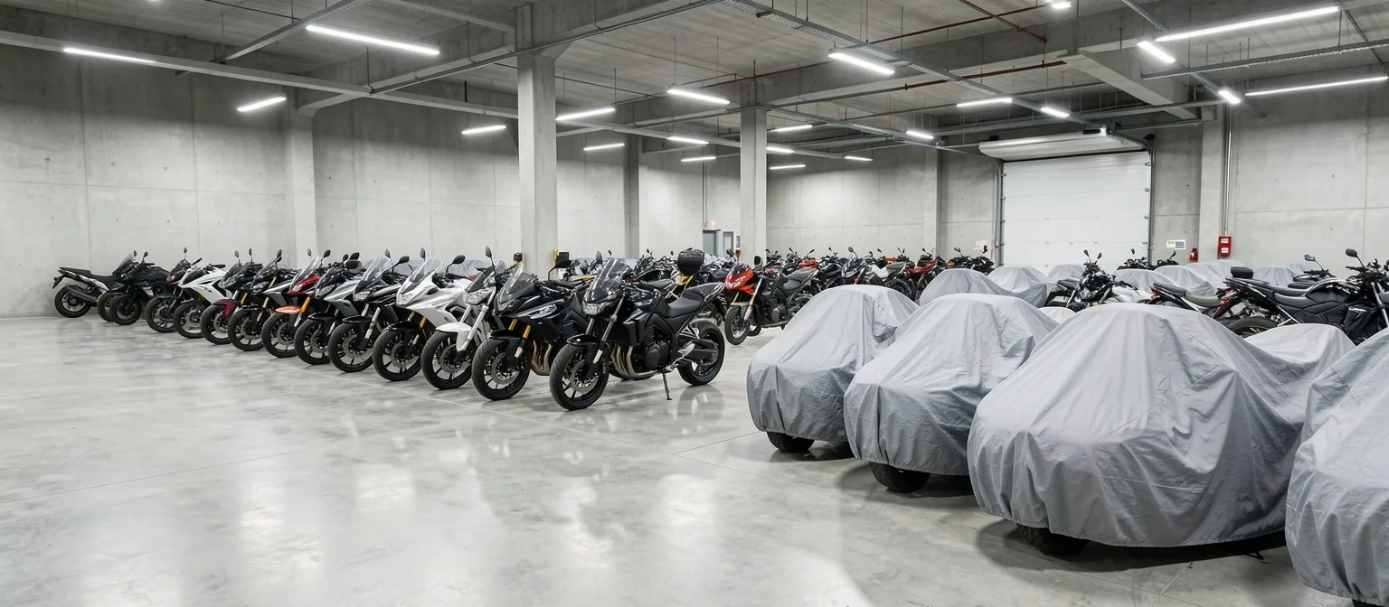 Téli motortároló terem Debrecenben