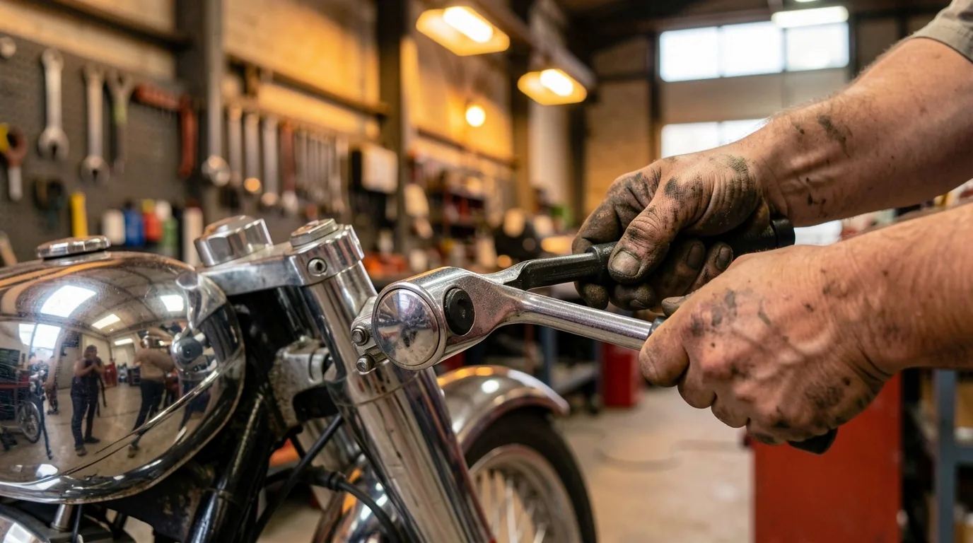 Fényterasz professzionális motorműhely és szerelőasztal
